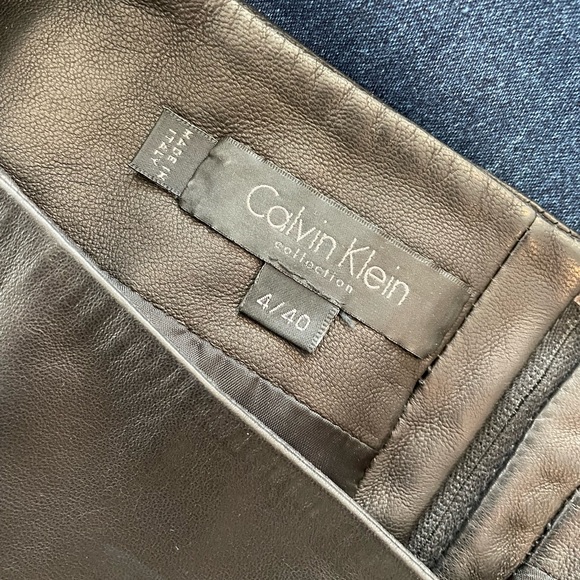 Genuine 100% Leather Calvin Klein Collection Skirt (size 4) - Picture 6 of 6